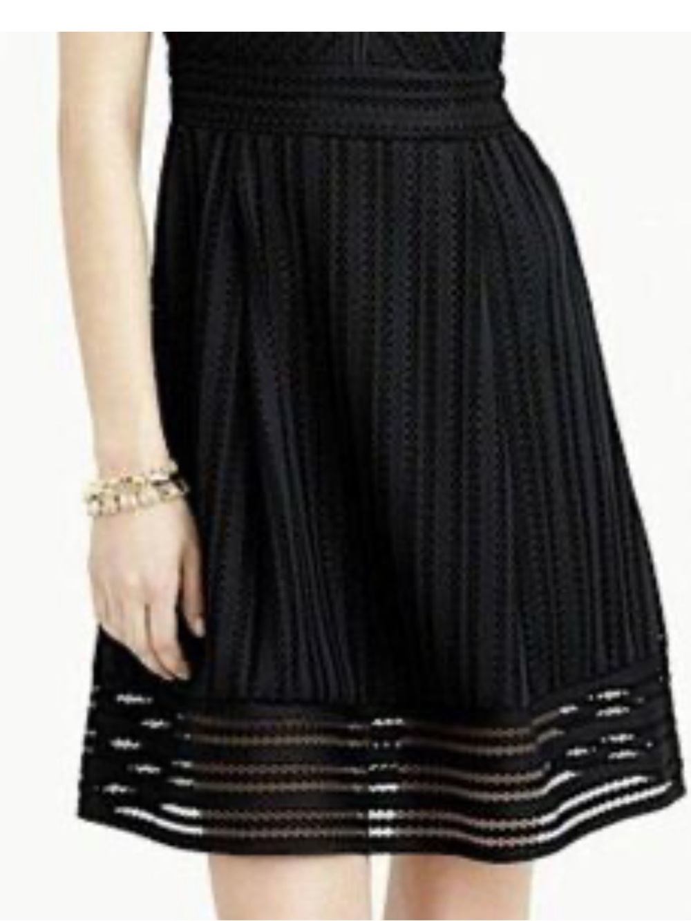 J Crew Black Eyelet Striped Skirt
